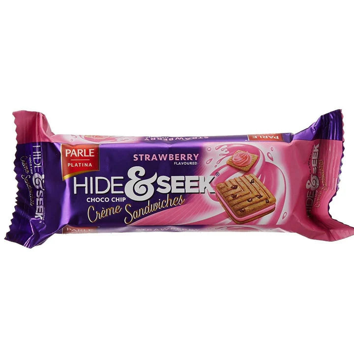 Strawberry Flavored Chocolate Chip Cookies | Hide 'n Seek Fab Strawberry Flavored Chocolate Chip Cookies 112g Parle