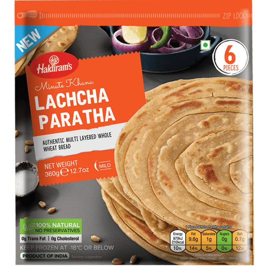 Indian Paratha Bread | Lachcha Paratha 360g/6pcs. (Frozen) Haldiram