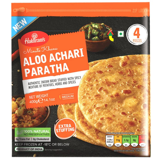 Potato Bread Stuffed with Herbs and Spices | Aloo Achari Paratha (Frozen) 400g/4 pcs. Haldiram's