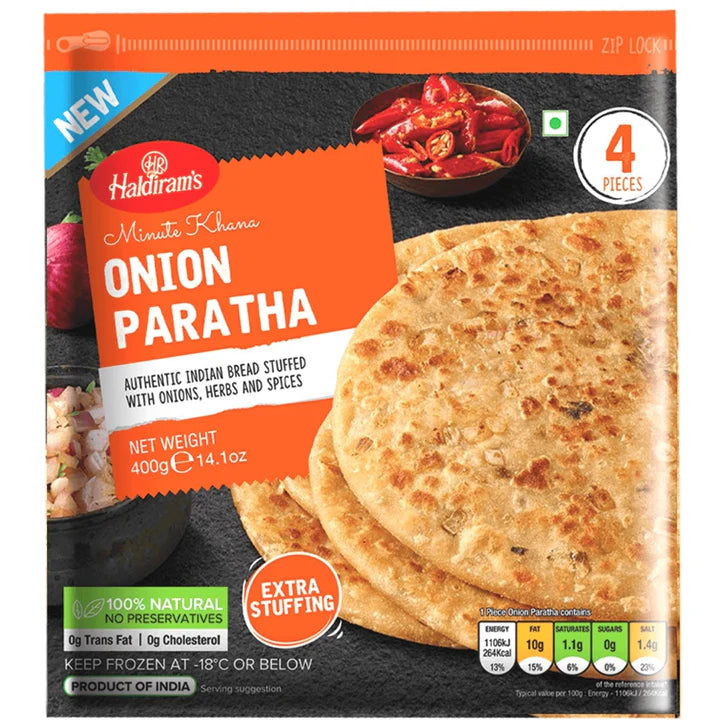 Onion-Stuffed Bread with Spices | Onion Paratha 400g/4 pcs. Haldiram's