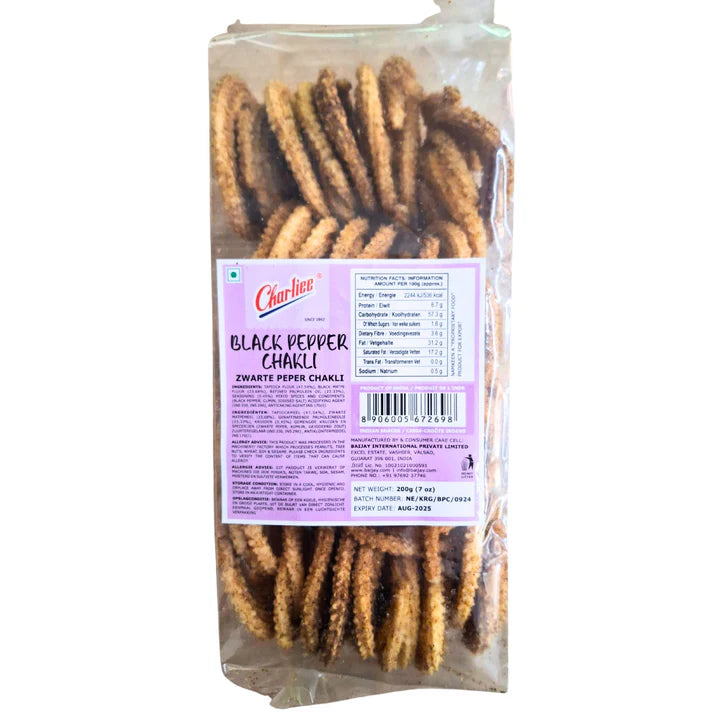 A Crunchy Sandwich with Rice Flour | Black Pepper Chakli 200g Charliee