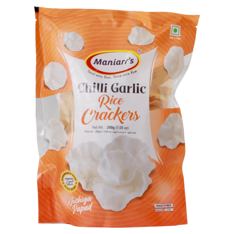 Maniarrs - Rice Crackers - Khichiya - Chilli Garlic 300gm