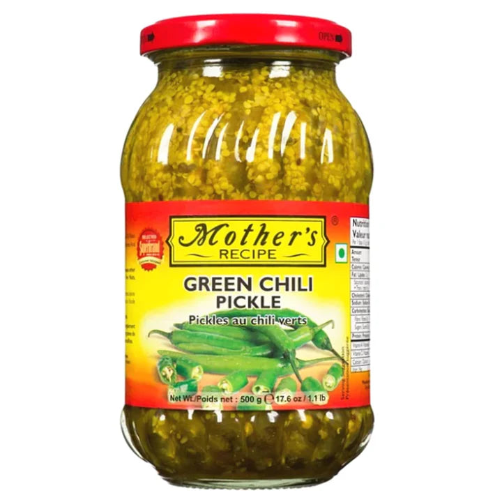 Green Chile Pickle (pickled) | Green Chilli Pickle 500g Mother's Recipe