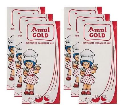 Amul Gold Milk Full Cream pack of 6 1Ltr