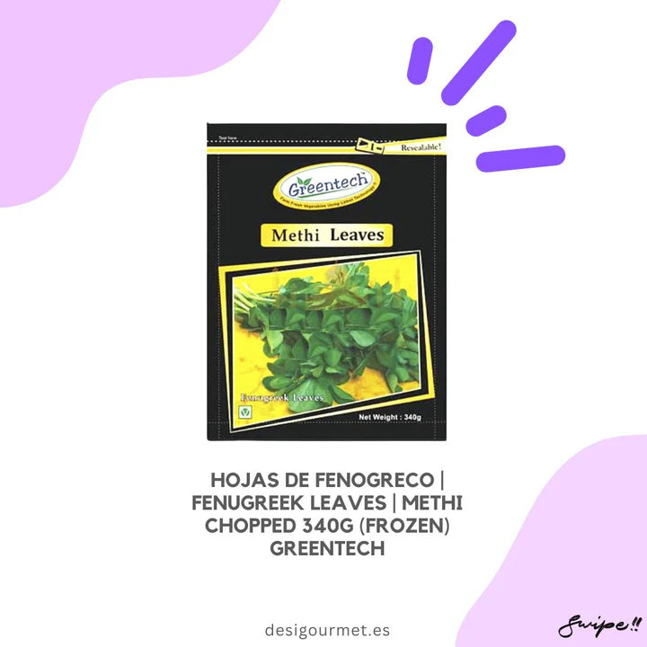 Fenugreek Leaves | Fenugreek leaves | Methi Chopped 340g (Frozen) Greentech