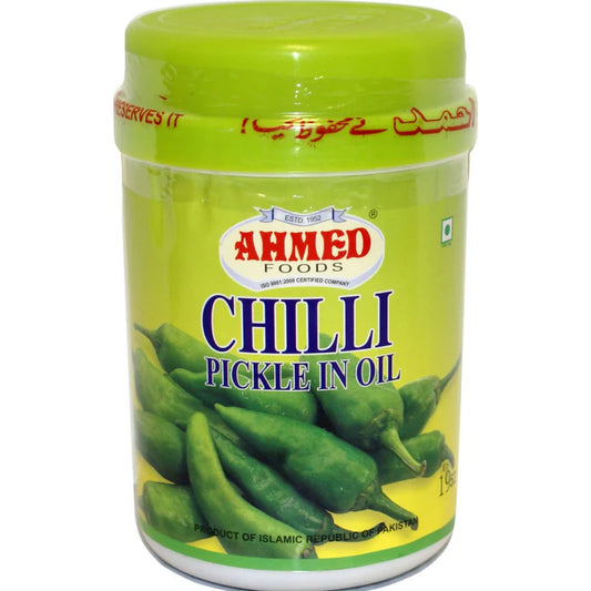 Green Chili Pickle (Pickled) | Chilli Pickle 1kg "Ahmed"