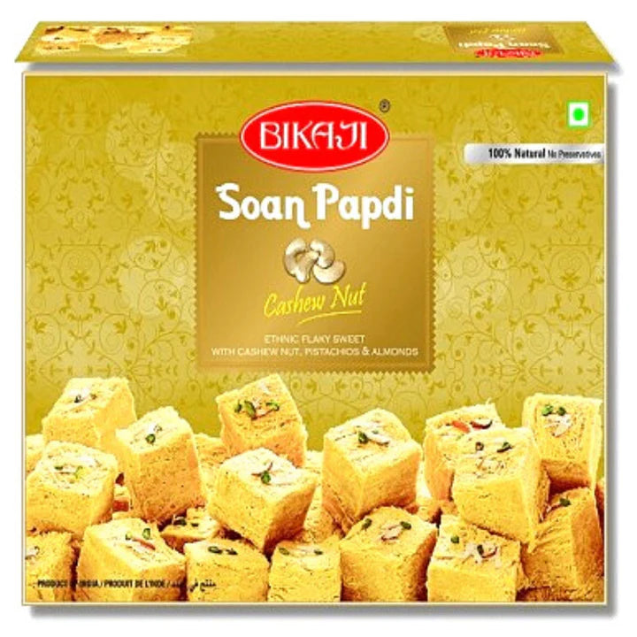 Traditional sweet “Soan Papdi” | Soan Papdi (with Pista & Almonds) 200g Bikaji