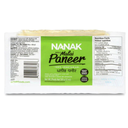 Nanak Fresh Indian Cheese Block | Paneer Block (Frozen) 400g