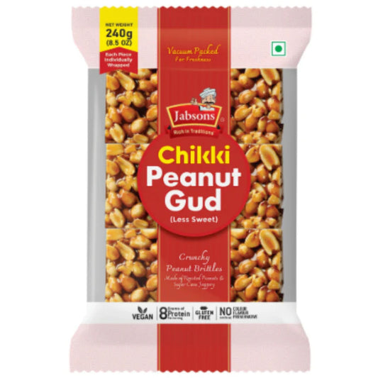 Sweet Peanut and Panela Nougat | Peanut Jaggery Chikki | Chikki Peanut Gud 240g Jabsons