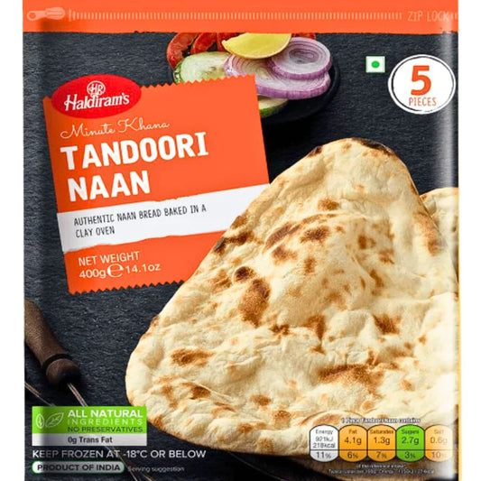 Baked Naan Bread | Tandoori Naan 400g/5pcs. Haldiram