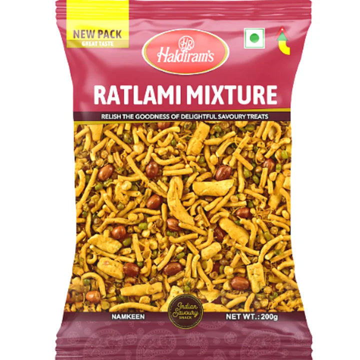 Haldiram's Lentil and Nut Mix Snacks | Ratlami Mixture 200g