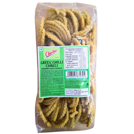 A Crunchy Sandwich with Rice Flour | Green Chili Chakli 200g Charliee