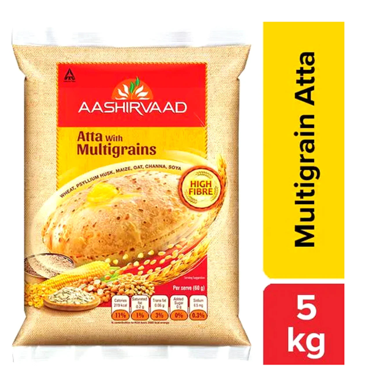 Wheat Flour for Multigrain Chapati | Multigrain Whole Wheat Flour for Chapati | Multigrain Atta 5kg Aashirvaad